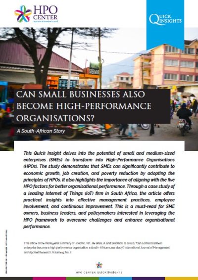 CAN SMALL BUSINESSES ALSO BECOME HIGH-PERFORMANCE ORGANISATIONS? A South-African Story