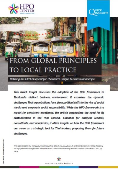FROM GLOBAL PRINCIPLES TO LOCAL PRACTICE - Refining the HPO blueprint for Thailand's unique business landscape