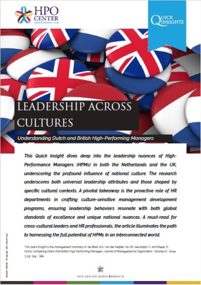 LEADERSHIP ACROSS CULTURES - Understanding Dutch and British High-Performing Managers