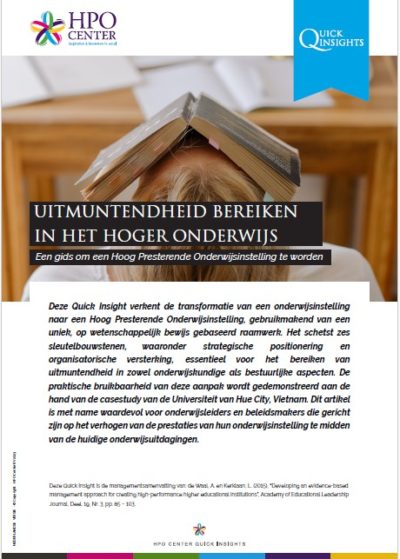 UITMUNTENDHEID BEREIKEN IN HET HOGER ONDERWIJS - Een gids om een Hoog Presterende Onderwijsinstelling te worden